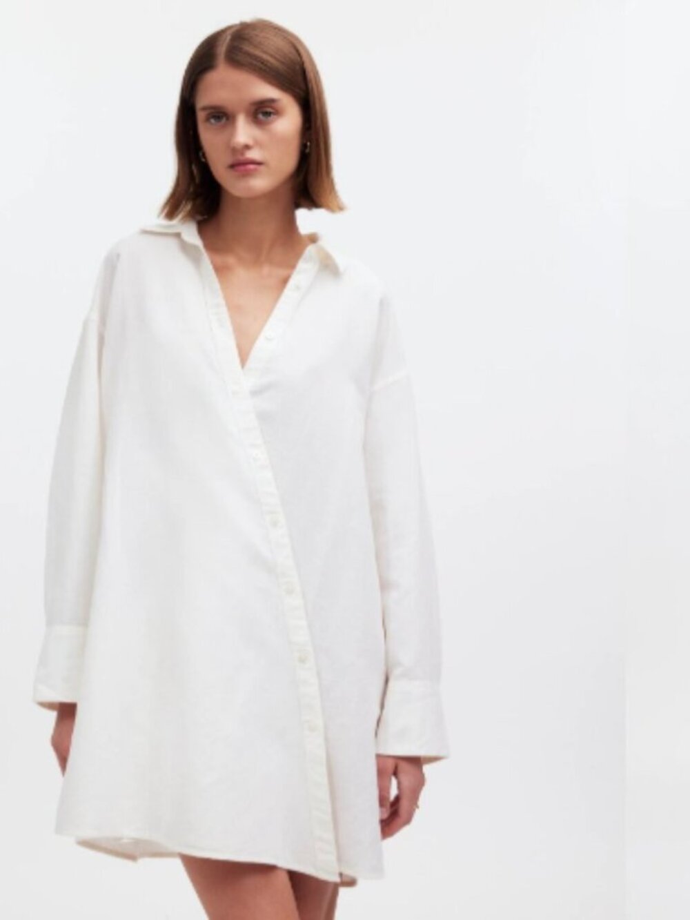 Madewell Off-White Button-Up Swim Coverup